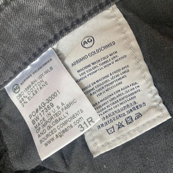 Y2K AG Adriano Goldschmied The Legging Ankle Slim Skinny Jeans 31 Faded Grunge - Picture 10 of 16